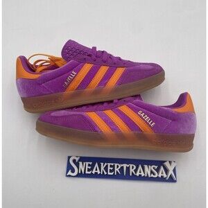 New Adidas Gazelle Indoor Purple Orange Velour Size U.S Women’s 5.5 IH0277 NB